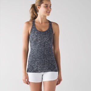 black and white lululemon nulu tank top